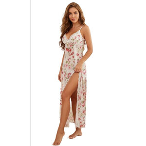 Women's AVIDLOVE White Pink Floral Chemise XL